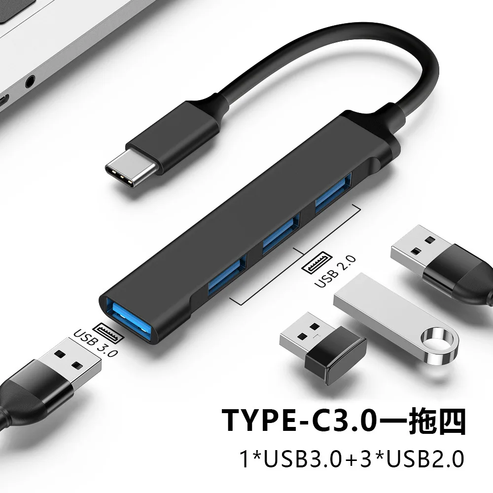 High Speed 4 Port USB Type C HUB 3.0/2.0 with OTG Adapter for PC Computer Accessories