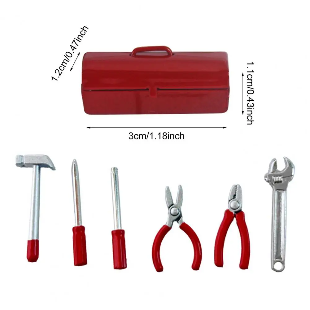 Mini Doll Mansion Tools Miniature Dolls House Tools Set for Pretend Play Metal Home Repair Multi-tool Model