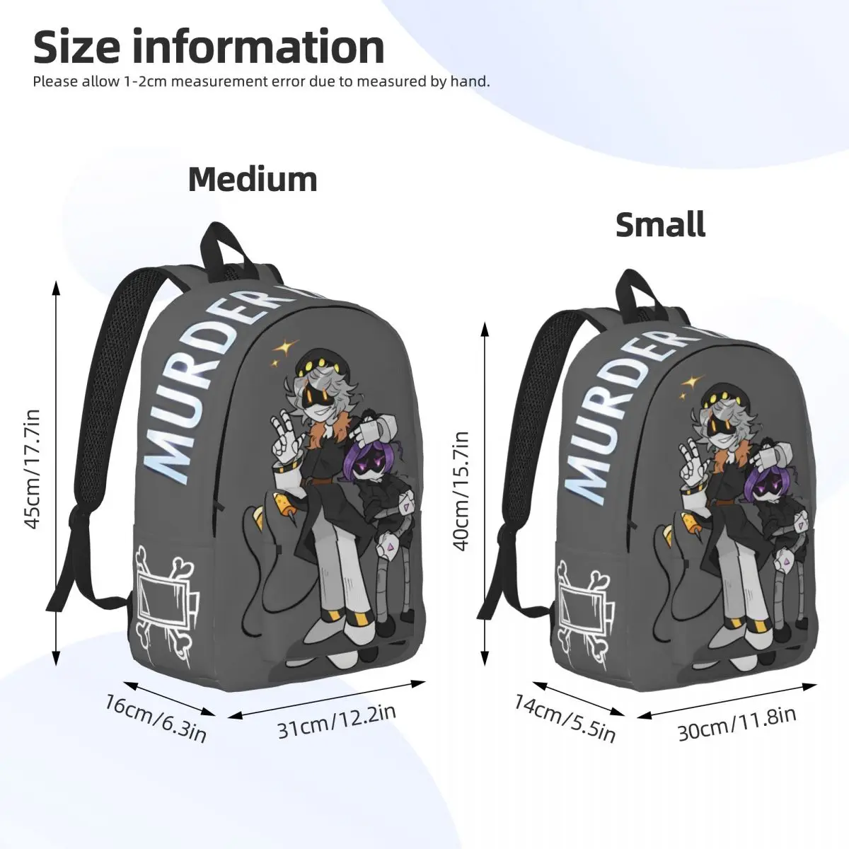 Murder Drones Uzi Doorman Backpack Outdoor High School Hiking Travel Anime Bone Batttery Cartoon Daypack Men Women Shoulder Bag