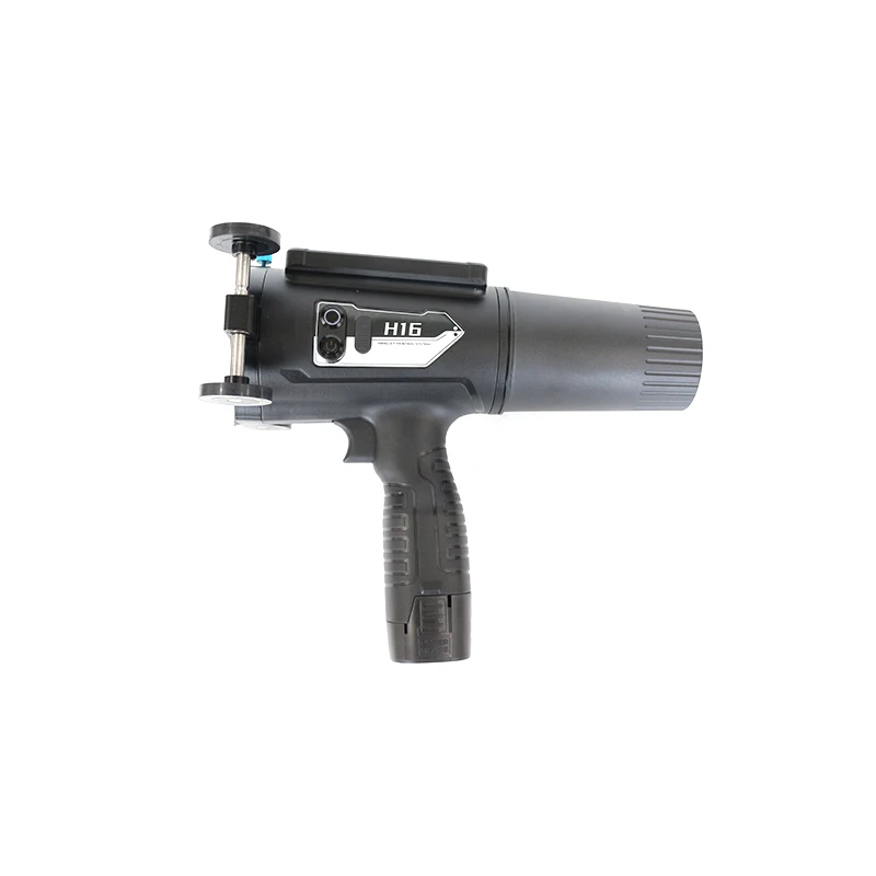 H16 Handheld Dot Matrix Inkjet Printer 60mm Height Large Character Handheld Cij Printer Wall Metal Building