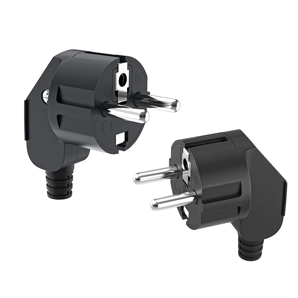 EU Plug Adapter 16A Male Replacement Outlets Rewireable Schuko Electeic Socket Euro Connector For Power Extension Cable