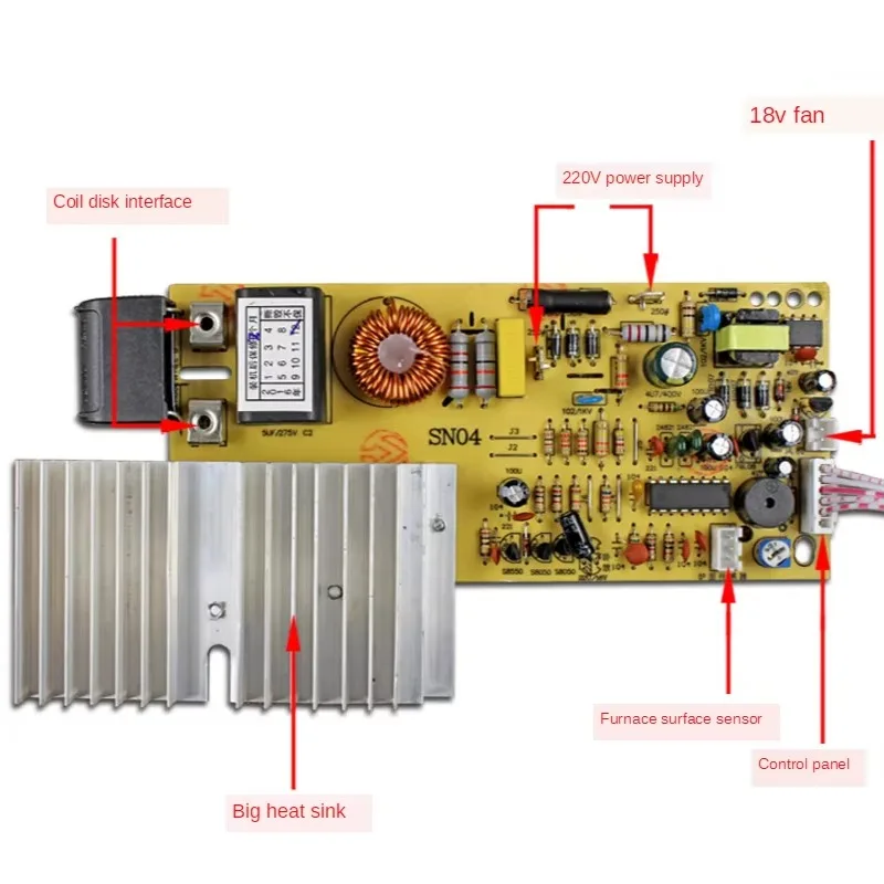

6-7A touch screen induction cooker motherboard universal board universal circuit control modification repair parts
