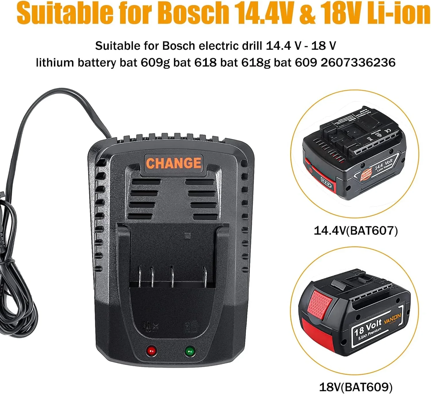 For Bosch Battery Charger 2A 18V 14.4V Li-ion Battery Charger For BAT609 BAT609G BAT618 BAT618G Charger AL1860CV AL1814CV