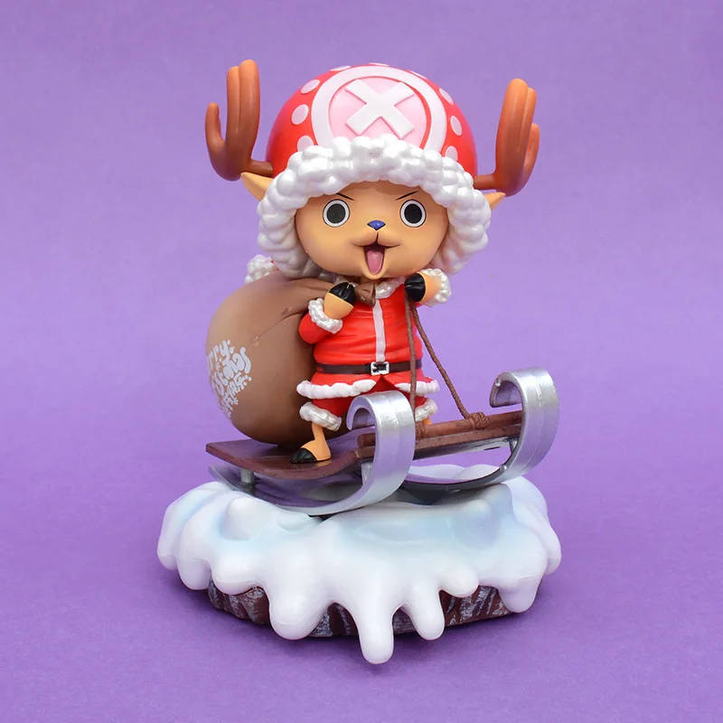 

16cm One-Piece Anime Figures Tony Chopper Action Cute Sledges Pirate Christmas Joba Cake Handmade Ornament