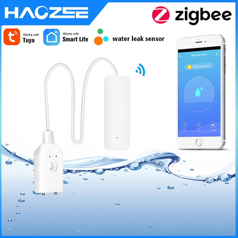 Tuya ZigBee Intelligent Living Water Sensor Leak Detection Alarm And Tuya ZigBee Hub Support Mobile APP Real Time Online Push