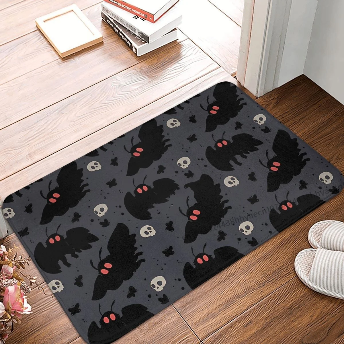 Bedroom Mat Mothman Night Grey Doormat Flannel Carpet Balcony Rug Home Decoration