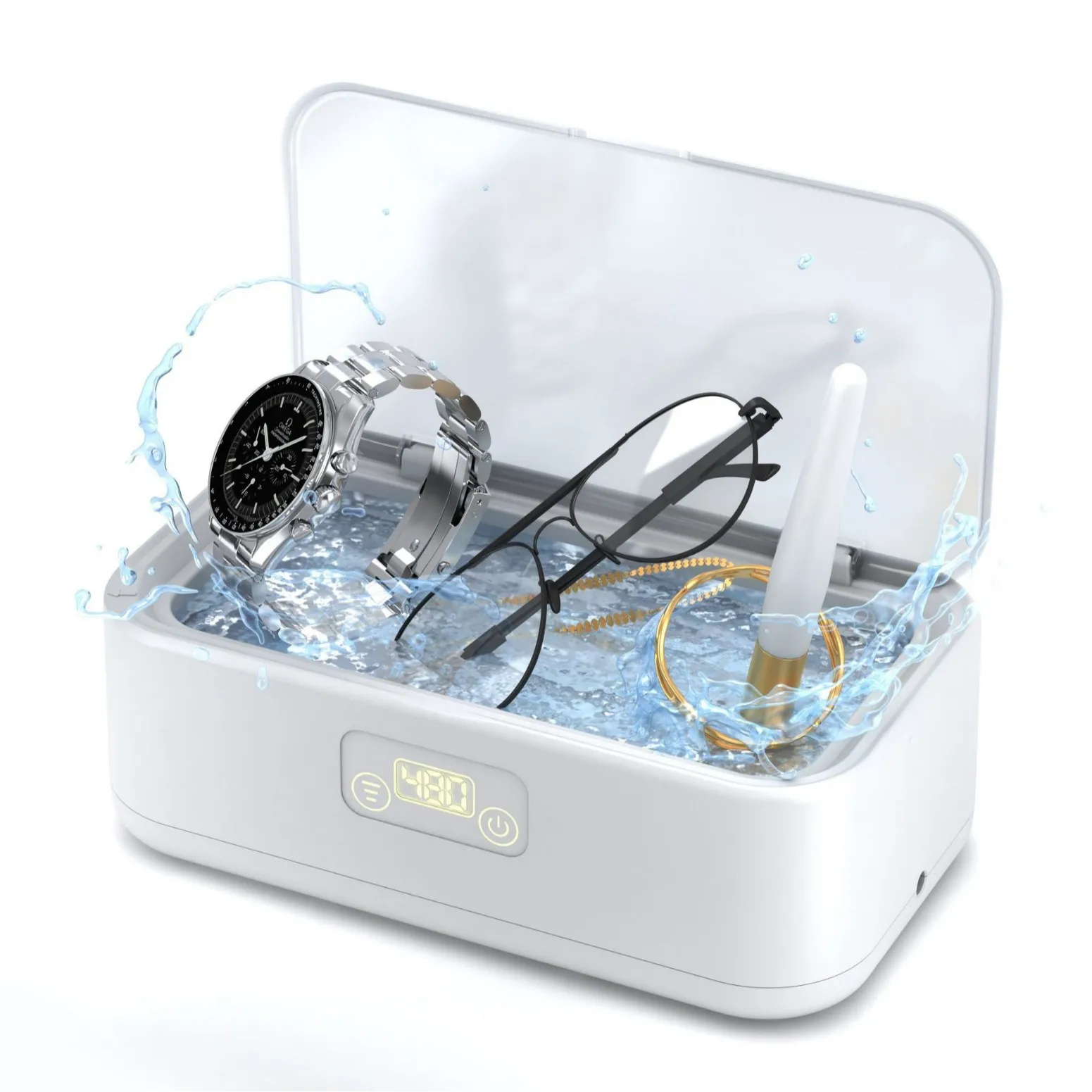 

40W 49khz Ultrasonic Glasses Cleaner A5 Adjustable cleaning time for cleaning glasses, pacifiers and toothbrushes 0~ 600s