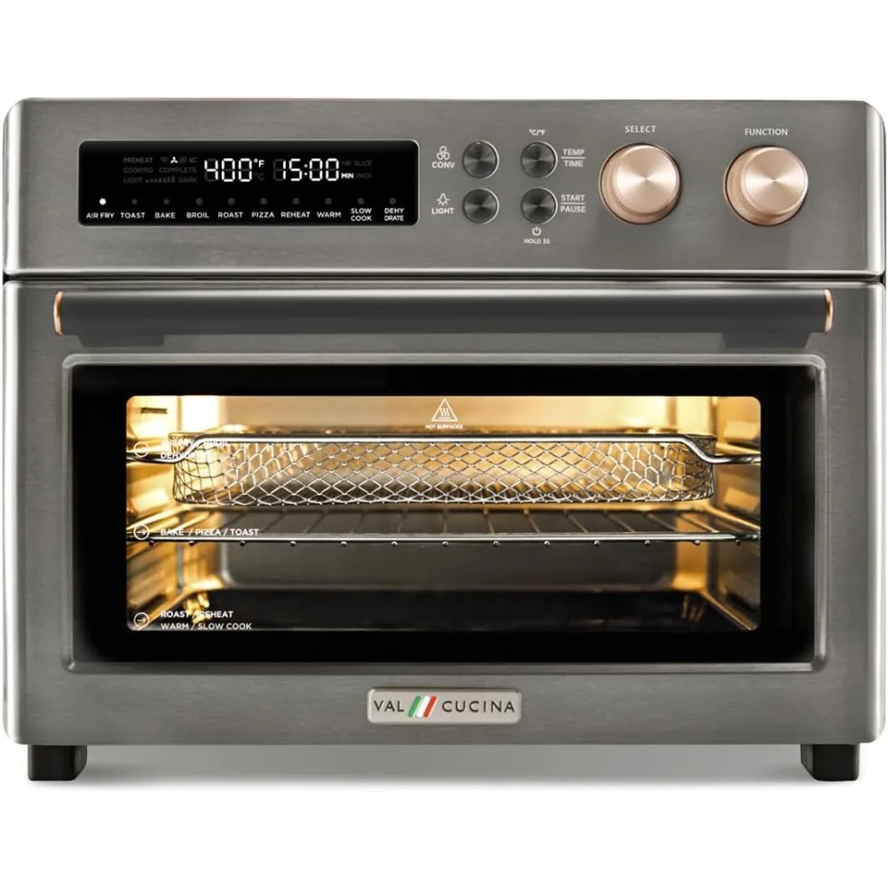 

Air Fryer Toaster Oven, Extra Large Countertop Convection Oven 10-in-1 Combo, 6-Slice Toast, Enamel Baking Pan