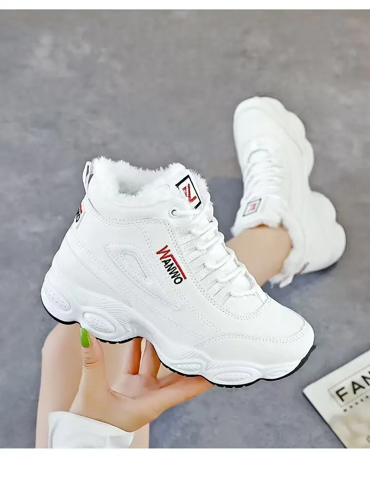 Baumwollschuhe für Damen 2026 Winter Neue Samt-Sportschuhe Warme Dicksohlige Freizeitschuhe Flache Vielseitige Studentenschuhe – Detail 4