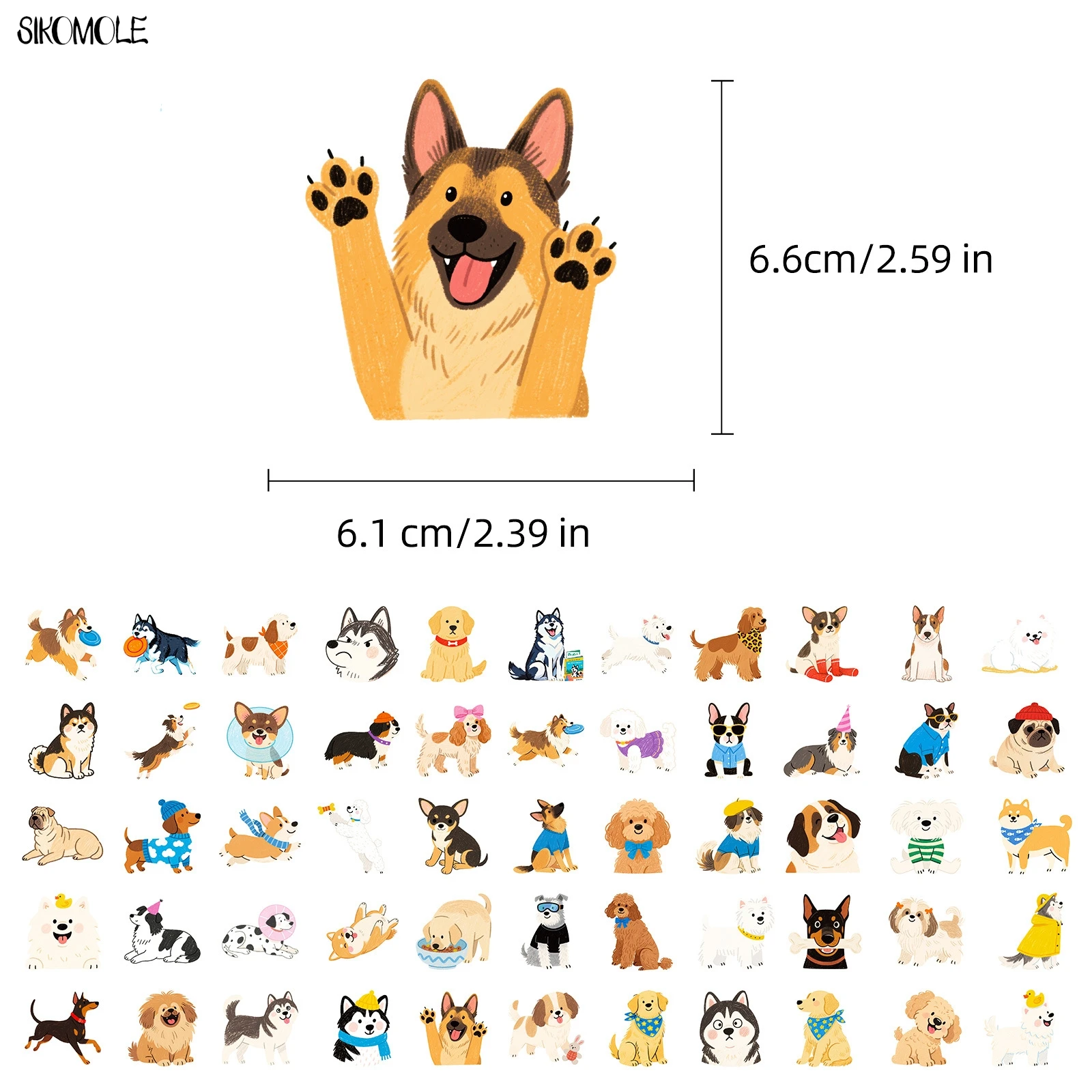 10/30/50PCS Disegnato A Mano Cani Del Fumetto Adesivi Kawaii Anime PALESTRA Per Il FAI DA TE Decorazione IN PVC Del Computer Portatile Chitarra Impermeabile Graffiti adesivo