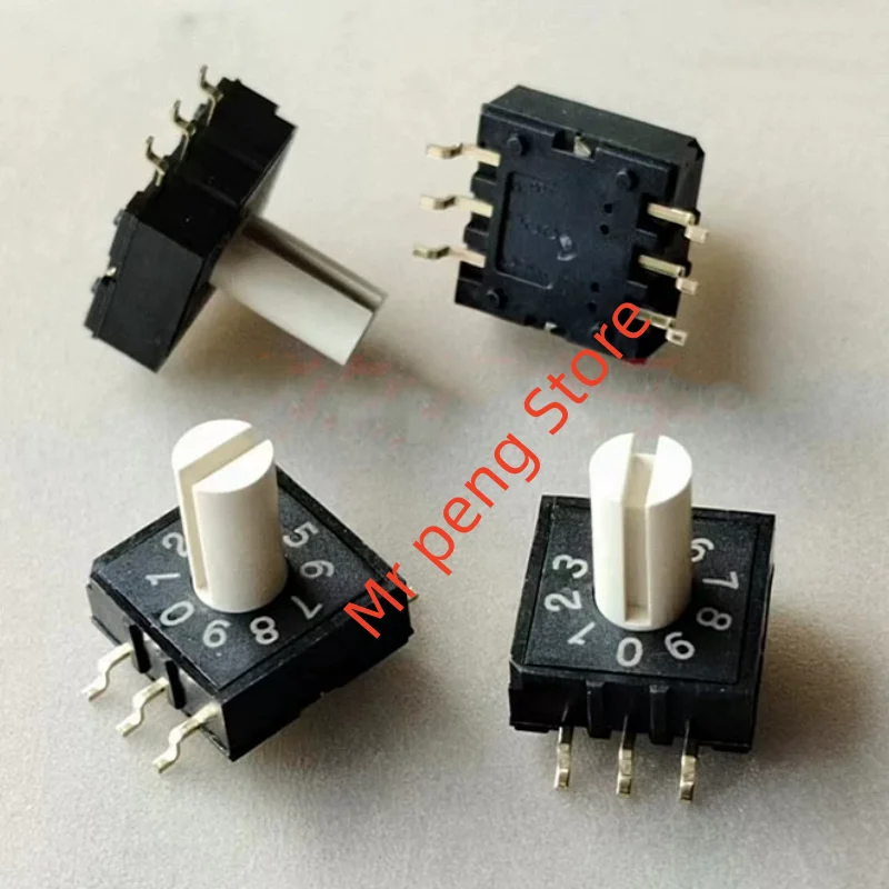 5pcs  DIP round up to 10 bit, 0-9 encoding switch, RM3HAF-10 rotary dial switch, patch 3:3, band handle