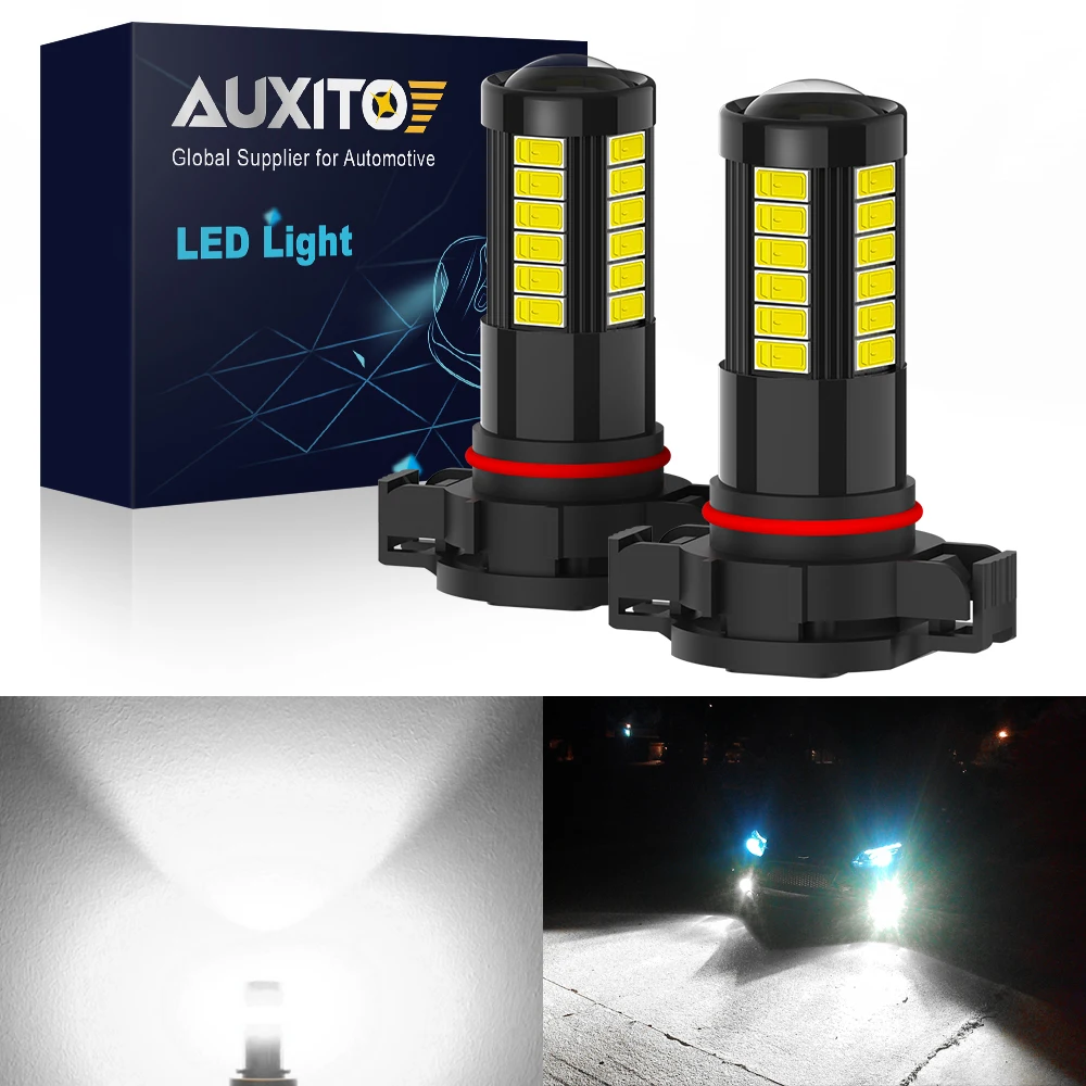 AUXITO 2Pcs H16 LED Fog Lights 6000K White H8 H11 H16JP H10 9006 HB4 LED Bulb Car Driving Lamp for Hyundai Toyota Nissan Kia