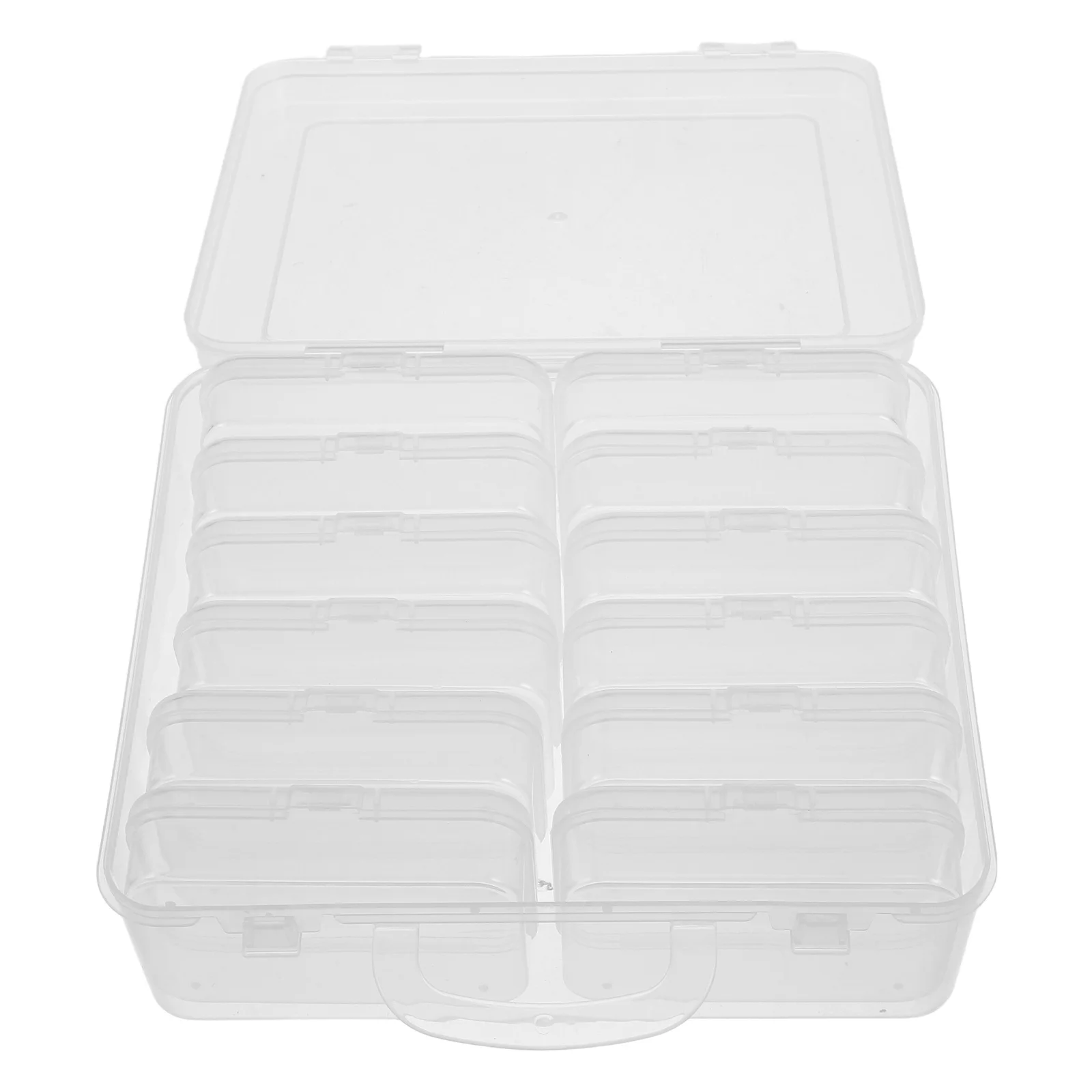 1Set Plastic Storage Box with Lid Large Capacity Jewelry Organizer Multi Section Transparent Compartment Storage Organizer Box