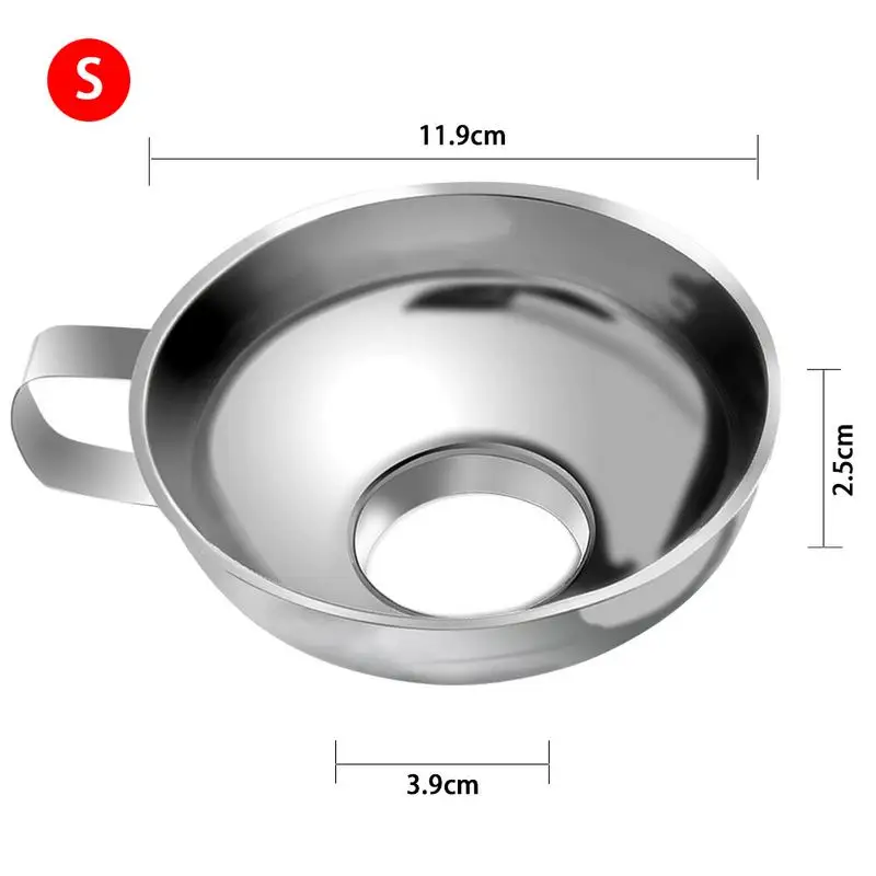 Stainless Steel Wide Mouth Canning Funnel HopperThick Salad Dressing Funnel Wide-Mouth Can for Oil Wine Kitchen Cooking