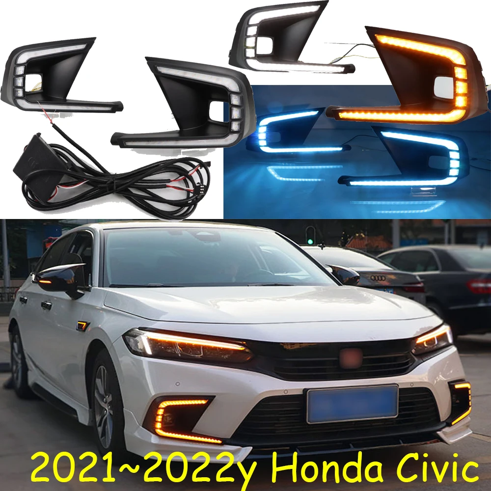 car bumper headlight for Honda Civic daytime light 2021~2023y DRL car accessories LED headlamp for honda civic fog light