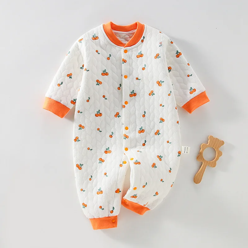 الخريف الشتاء الطفل السروال القصير القطن مبطن كم طويل الزي الدافئ الكرتون تصميم ملابس الرضع لحديثي الولادة بنين بنات المتسكعون #3