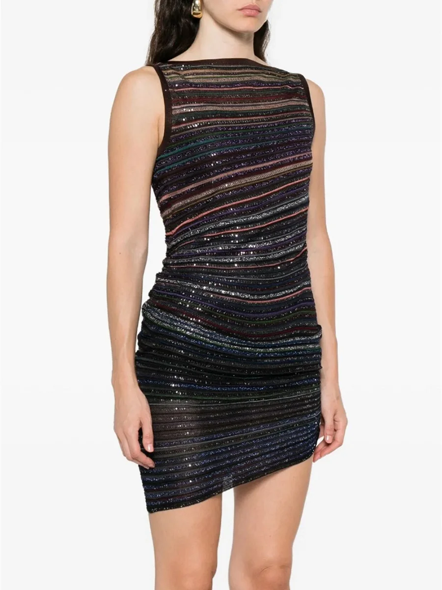 فستان نسائي صيفي بطيات لعام 2026، حاشية غير منتظمة، صدرية قابلة للتمدد، فستان ضيق مثير للنساء، حمالة صدر عصرية جديدة للحفلات Y2K #2