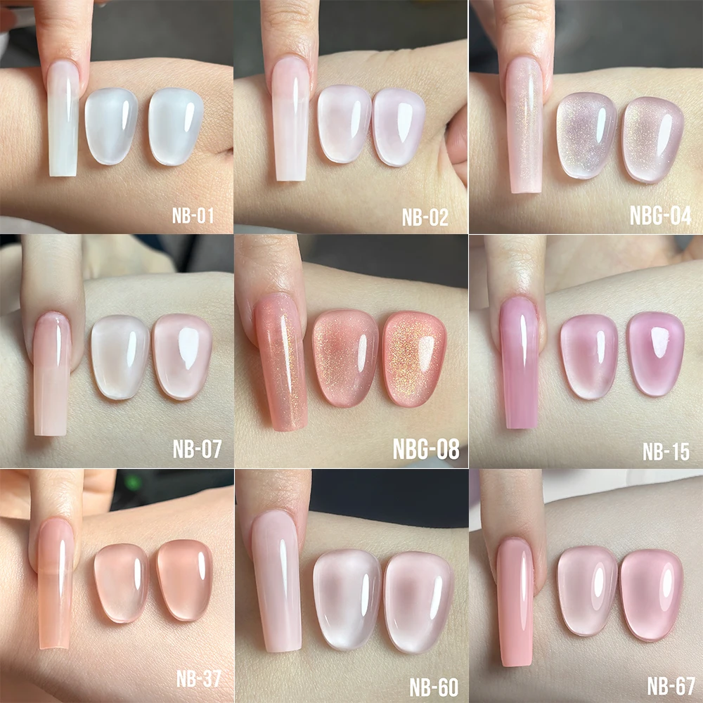 

KODI JYJ 2 in 1 Natural Rubber Base Gel Semi-permanent Glitter Color Nail Base Coat Gel Polish Nude uv led Base for Gel Varnish