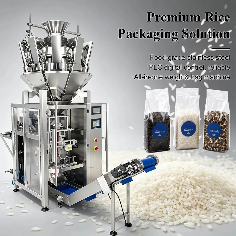 Automatic Vertical Form Fill Seal  Packaging Machine with 14 Heads Weigher for Granules