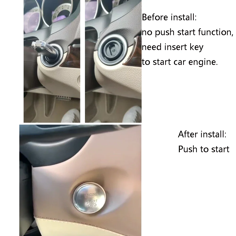 Untuk Mercedes Benz CLK Tahun 2004-2006 Facelift Mesin Mobil Starter Jarak Jauh Mulai Dorong untuk Mulai Tanpa Kunci GO Buka Kunci Otomatis