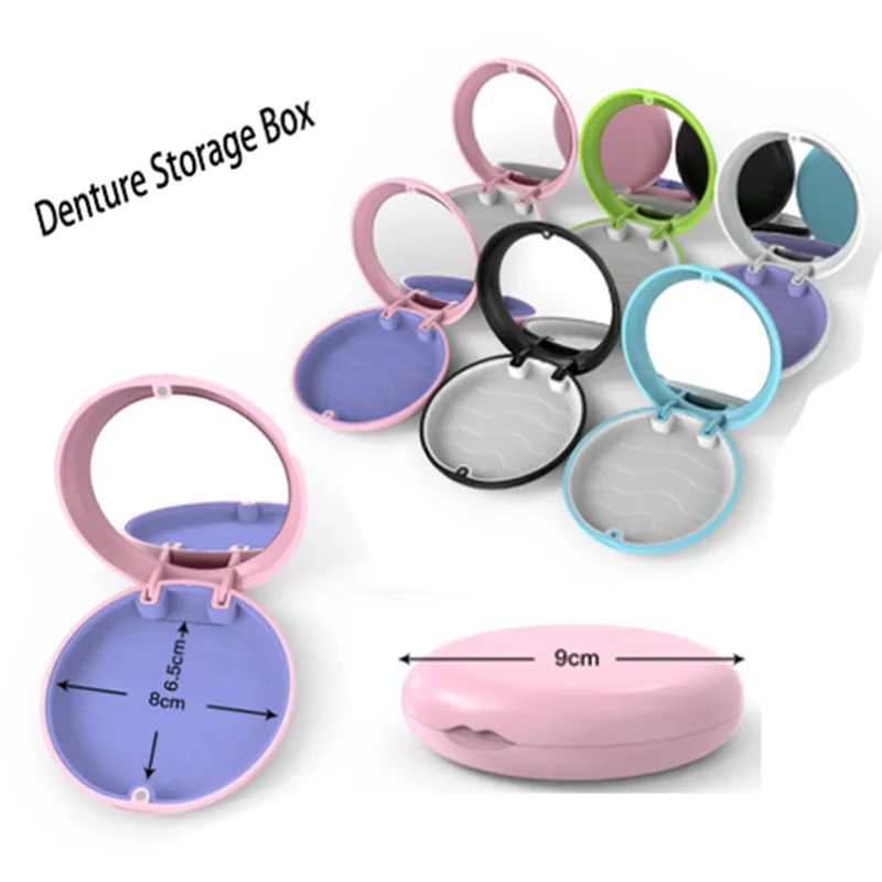 6 PCS Denture Storage Box Orthodontic Case With Mirror Invisible Magnetic Denture Box Portable Teeth Protective Case Organizer