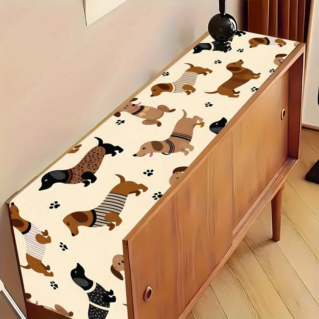 1Pc, Puppy Party Table Runner, Gift for Friends, Suitable for Weddings, Kitchens, Dining Tables, and Family Gatherings, Holiday and Anniversary Decorations, a Must-Have for the Home, a Must-Have for the Kitchen