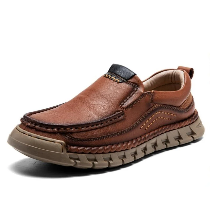 Sapatos casuais de couro PU para homens, mocassins confortáveis, tênis artesanais, qualidade, novos