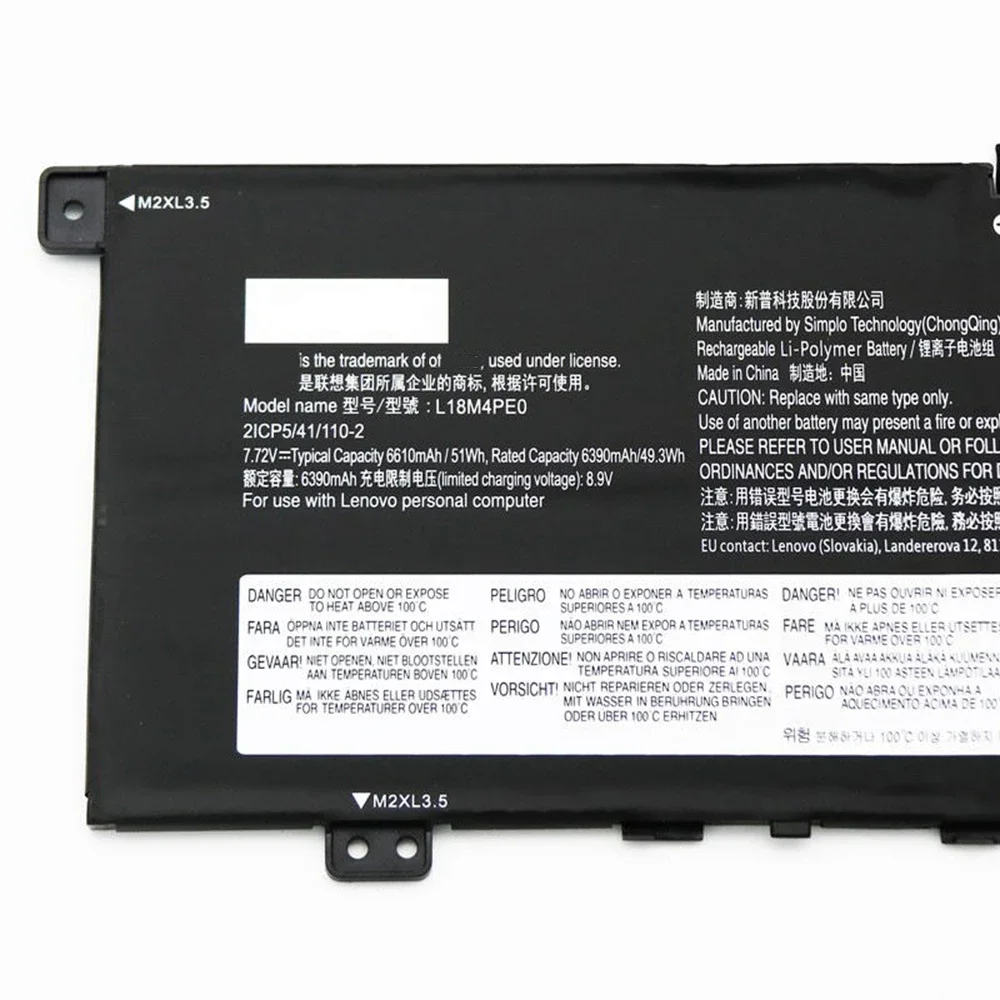 Brand New Original L18M4PE0 7.72V 41Wh Laptop Battery for Lenovo Yoga C740-14IML 5B10W67296 L18L4PE0