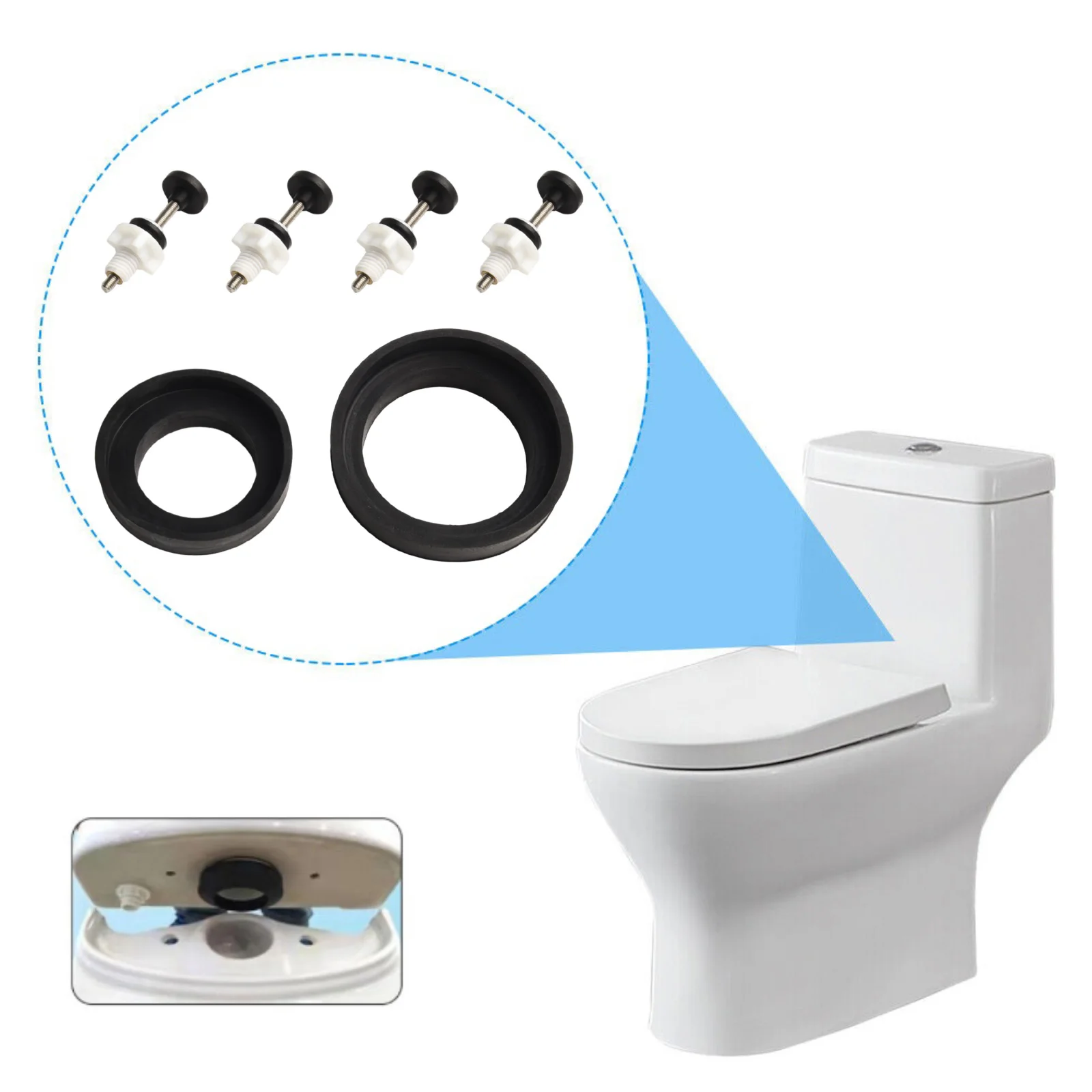 Stainless Steel Bolts Toilet Hinge Close Coupling Bolts and Nuts Prevent Water Tank Leakage Easy Installation Stainless