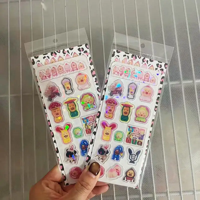 

Мультяшные акриловые лазерные наклейки Kobito Fart Peach Kawaii, аниме-игрушки, креативные подарки на день рождения для мальчиков и девочек