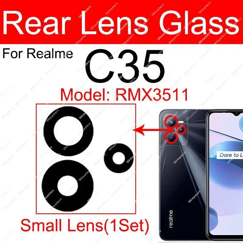 Back Camera Glass Lens For Realme C30 C30S C33 C31 C35 C53 C55 Rear Camera Lens Glass with Sticker Replacement