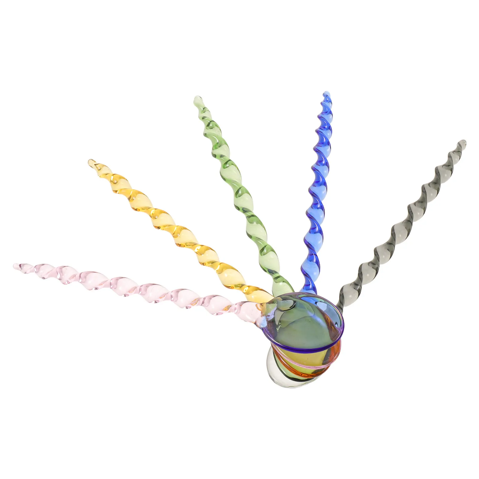 5Pcs Heat Resistant Glass Coffee Stirring Spoons Clear Long Handle Spiral Mixers for Cocktail Tea Milk Latte Syrup Jam Desserts
