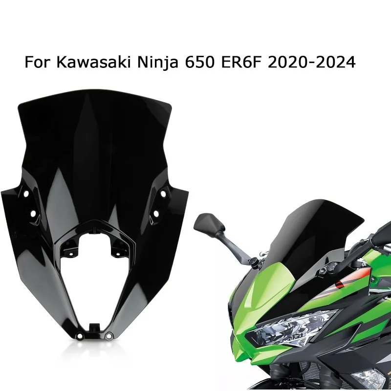 Motorcycle Double Bubble Windshield Deflector Protector Wind Screen For Kawasaki Ninja 650 ER6F 2020 2021 2022 2023 2024