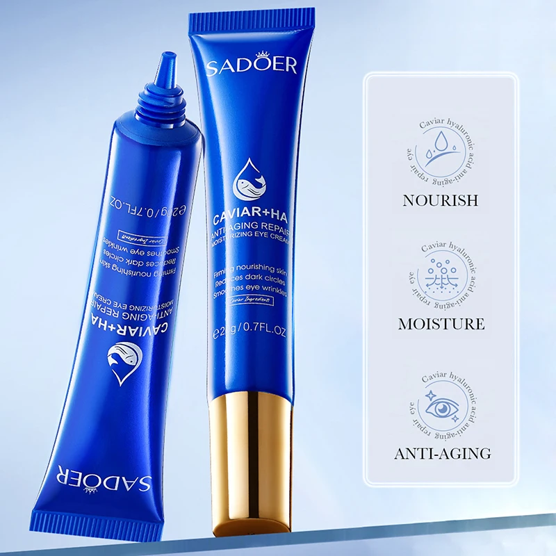 SADOER Caviar Hyaluronic Acid Eye Cream Anti Dark Circles Removal Eyes Bags Firming Moisturizing Beauty Eyes Skin Care Products