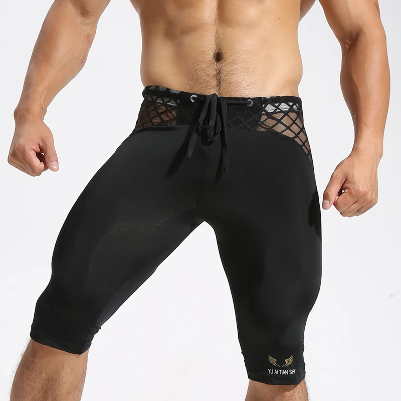 Short masculino de compressão para corrida, bermuda masculina para treino de secagem rápida, calça justa para ginástica