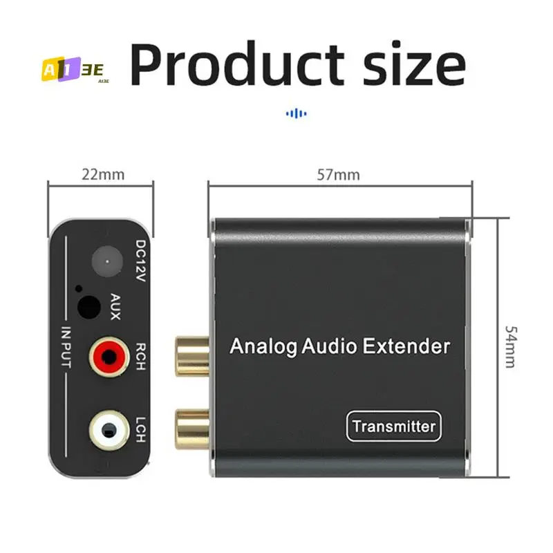 

A13E-3.5Mm RCA Analog Audio Extender Support 1640FT Max Signal Extension, Dual CAT Cable Ports For Phone/ MP3/ Blu-Ray Player