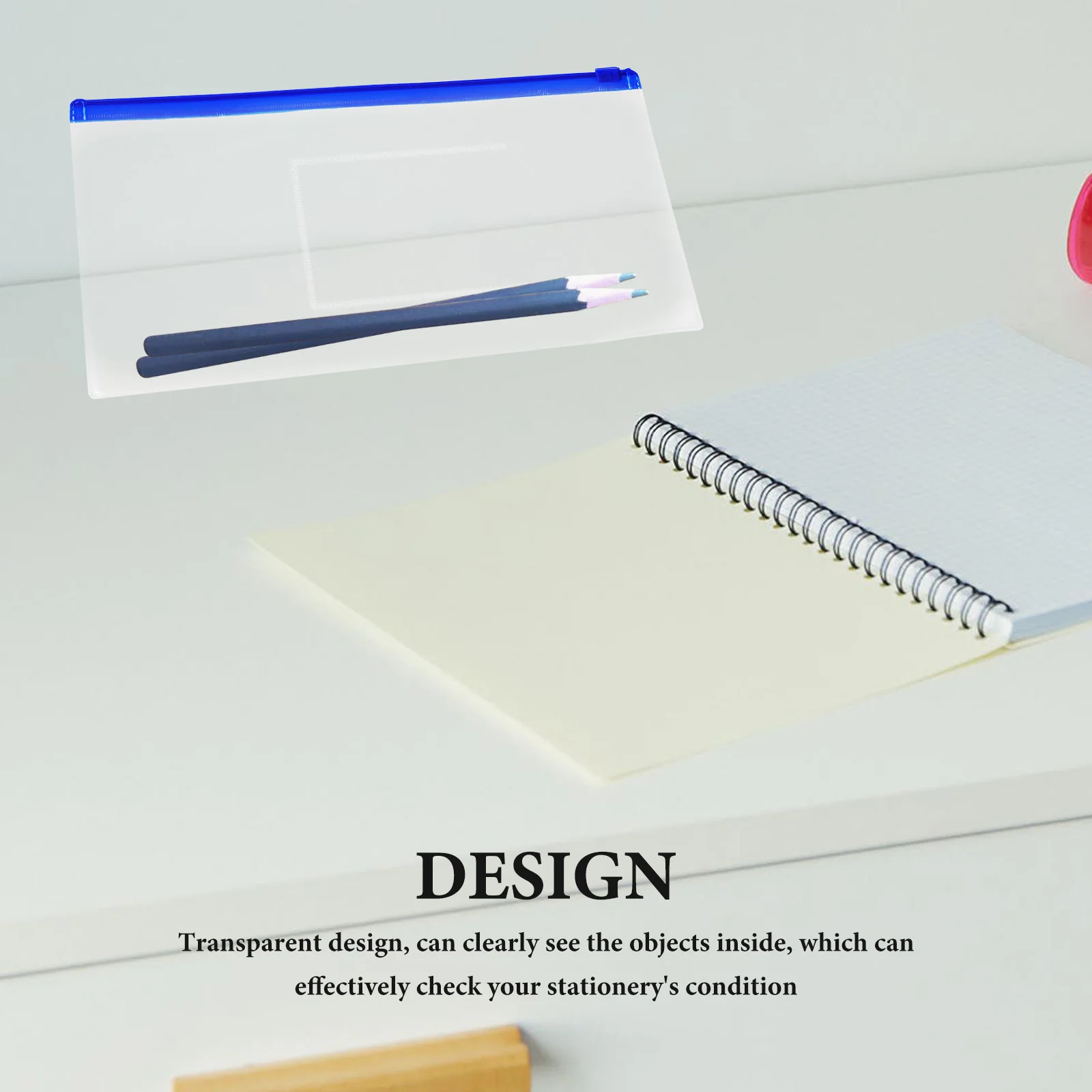 10Pcs Transparent Pencil Bag Zipper Design Large Capacity Clear Plastic Stationery Organizer for Pens Pencils Rulers Erasers