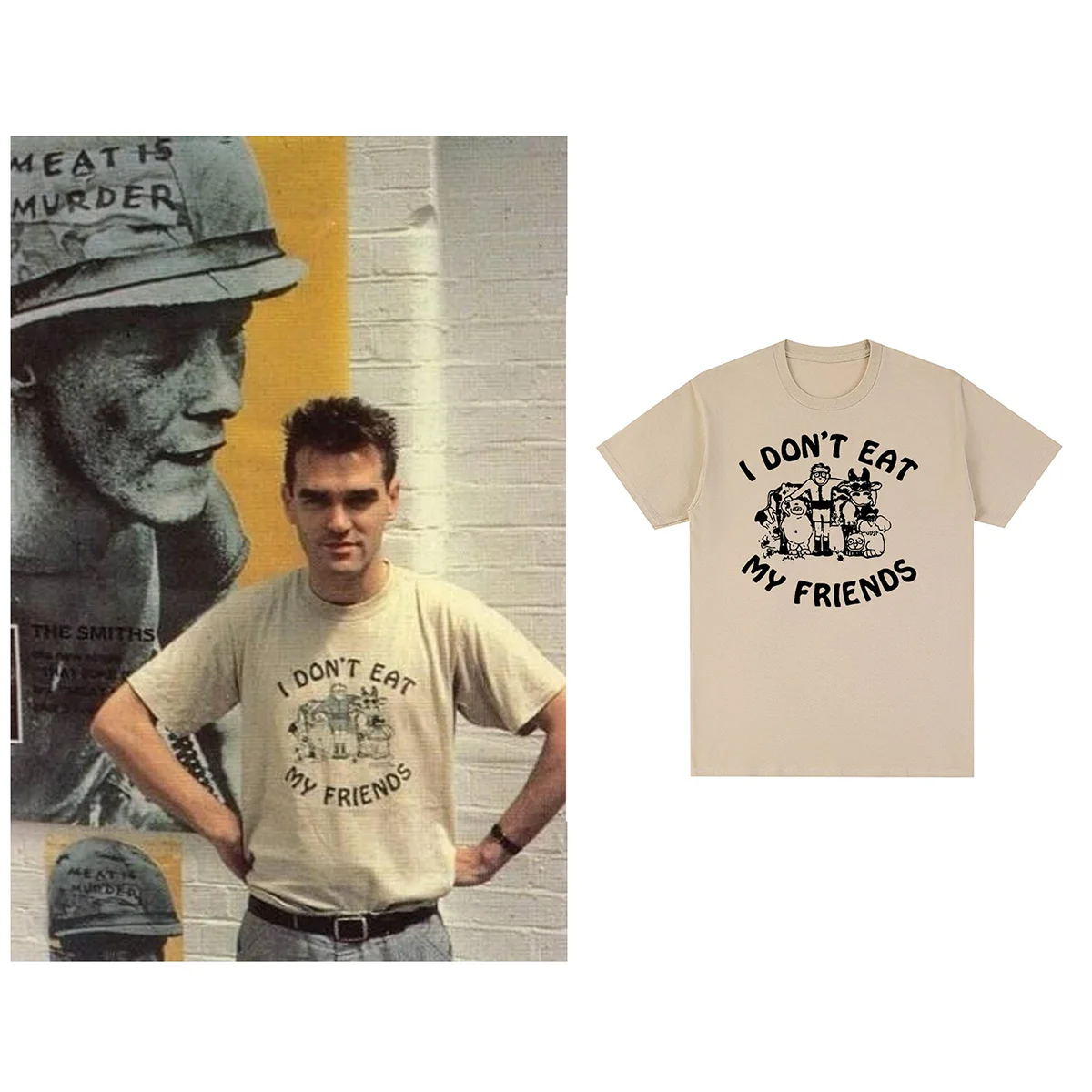 The Smiths Vintage T-shirt I Don t Eat My Friends Cotton Streetwear Harajuku Rock Band Men T shirt New Tee Tshirt Womens Tops