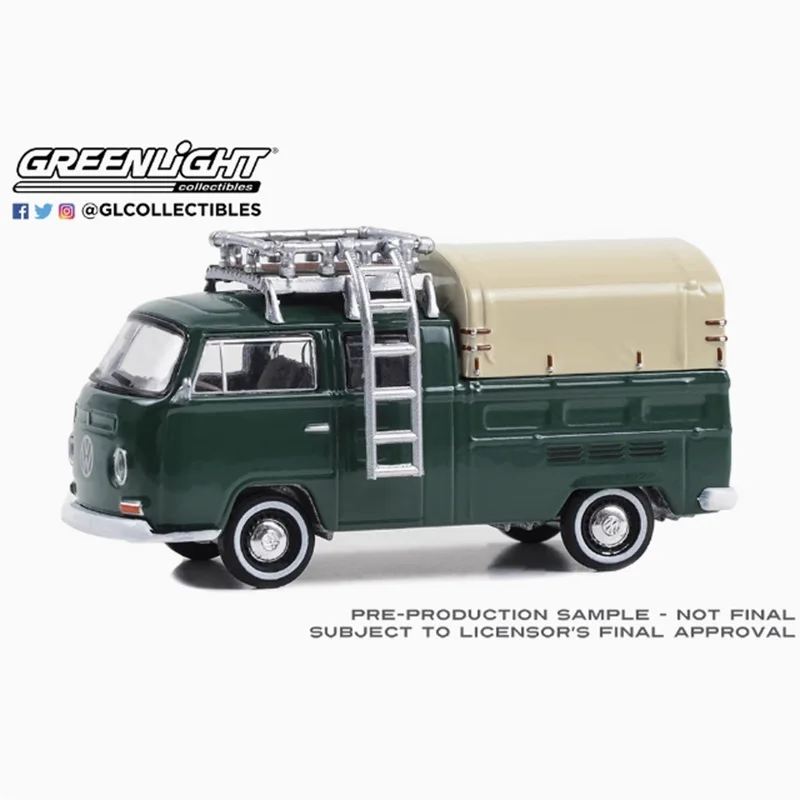 

Новый литой под давлением Greenlight, масштаб 1/64, 1969, VW T2, двойной пикап с багажником, модель автомобиля из сплава, коллекция, демонстрационная игрушка