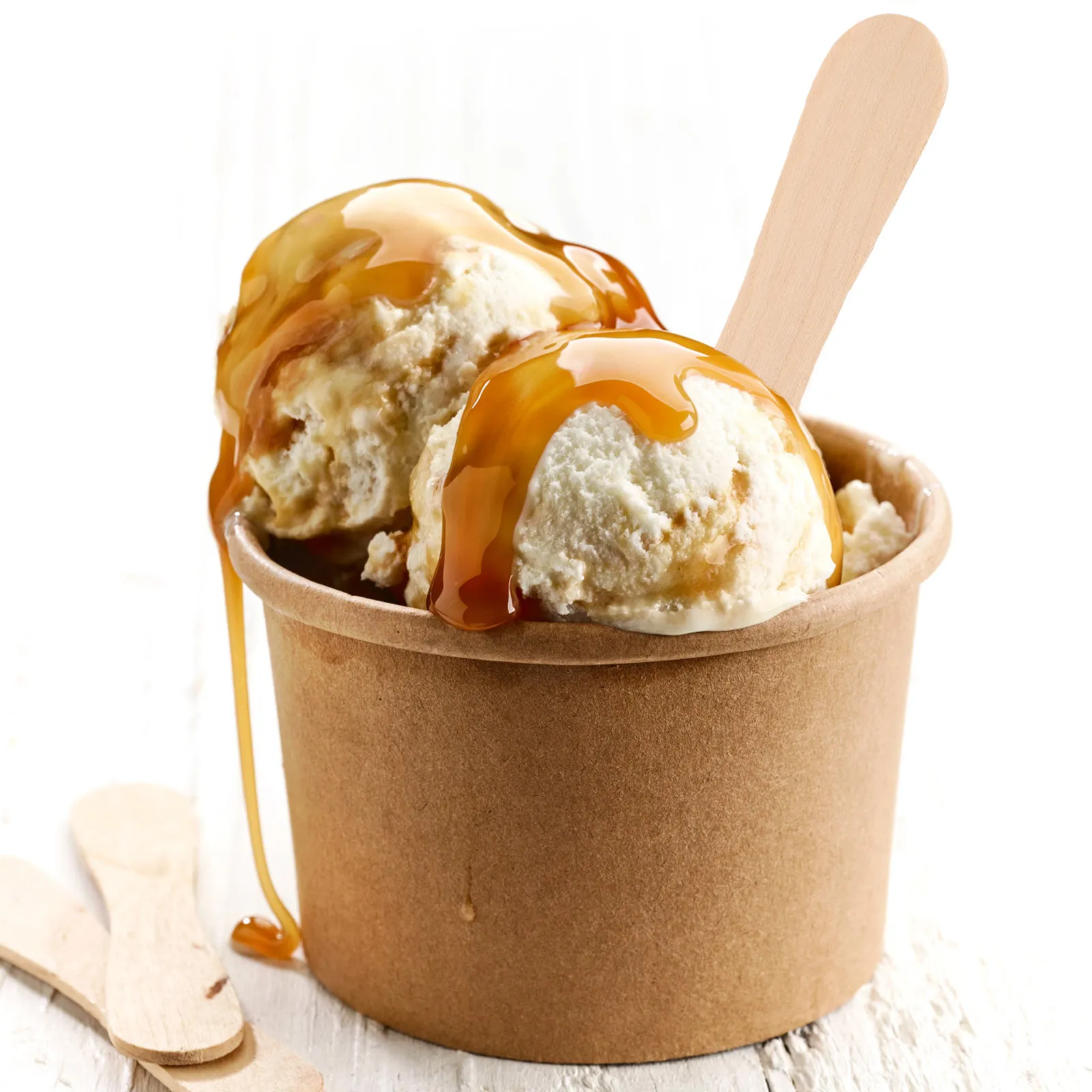 100Pcs Wood Ice Cream Spoons Smooth Straight Strong Natural Wooden Dessert Spoons for Tasting Sampling Ice Cream Hot Cocoa