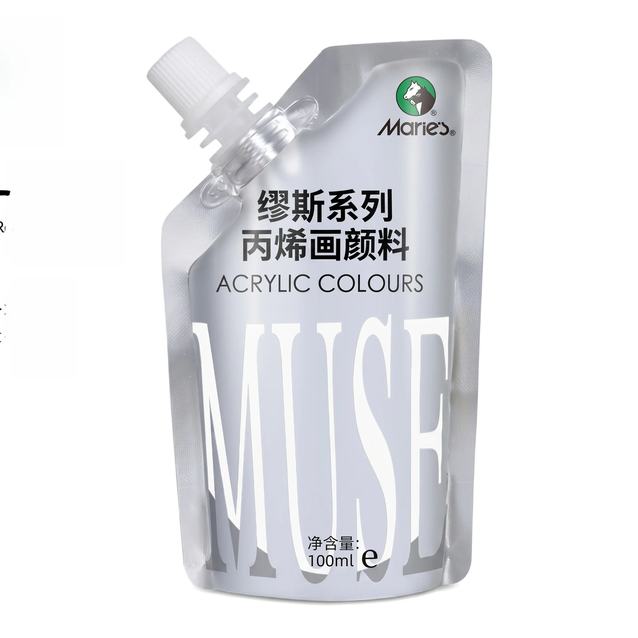Marie's 100ml Pouch Acrylic Paint White Titanium White Waterproof Art Supplies for Canvas Wall Painting