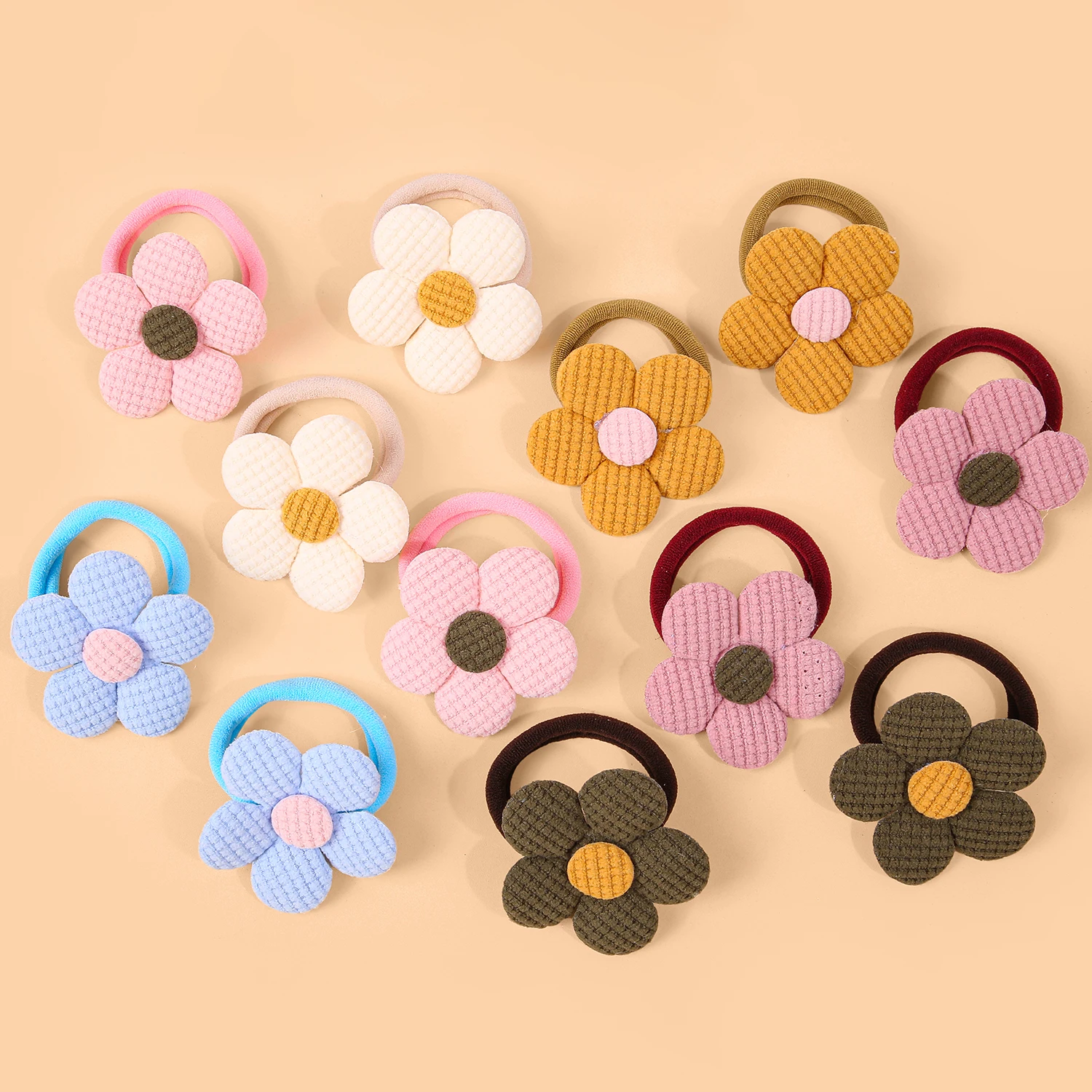 6/12/24 шт., нейлоновая эластичная лента для волос с цветочным принтом для девочек, милая цветная веревка для волос Morandi для детей, аксессуары для волос