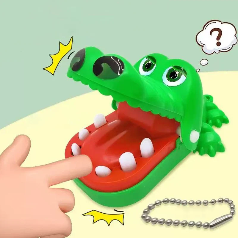

Crocodile Teeth Toys keychain Alligator Family Party Toy Interactive Mini Biting Finger Game Creative