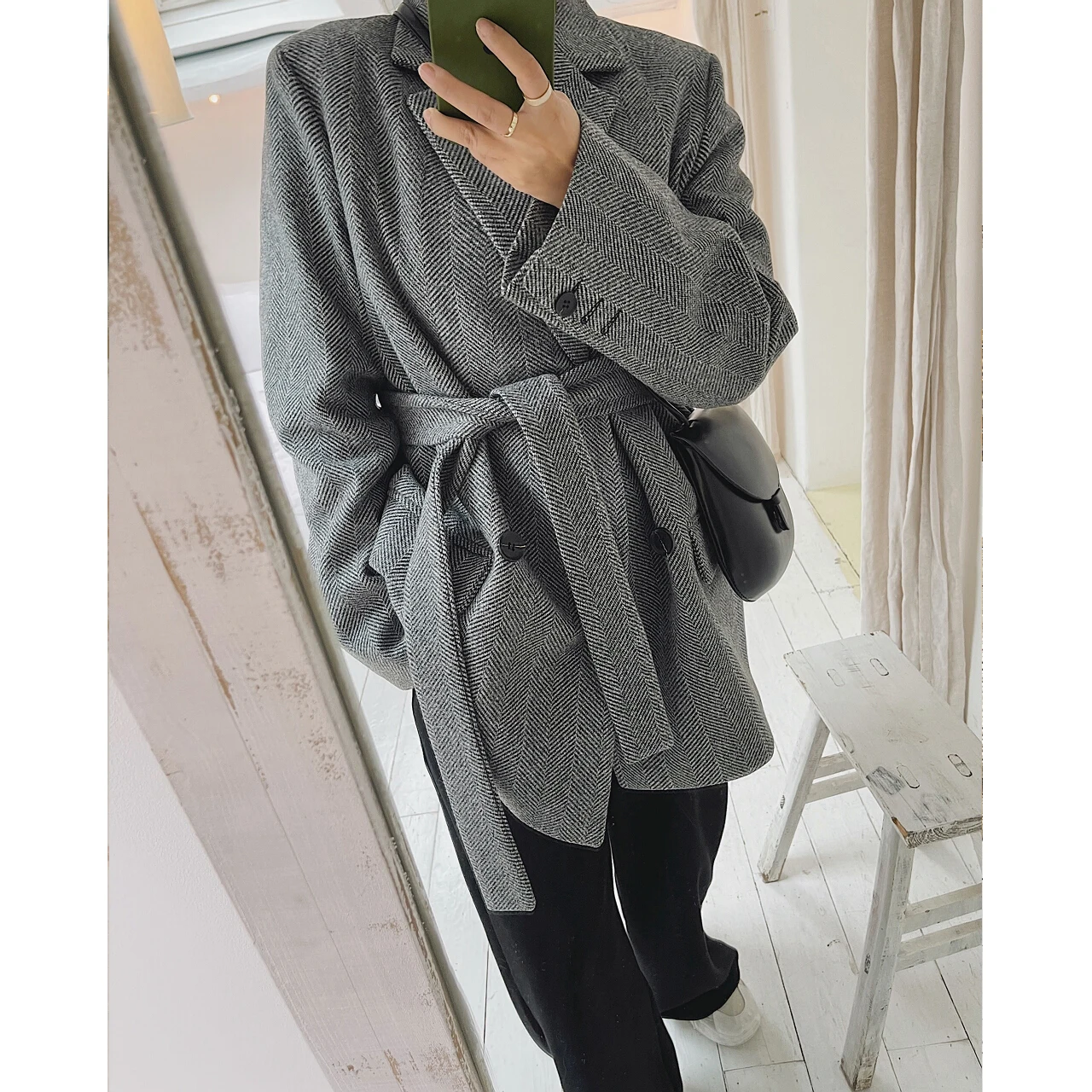 

2022 Women's Wool Blends Autumn Winter Jacket Wrap Coat Quilted Padded Fashion Trench Cardigan Female Clothing New Woman Custom