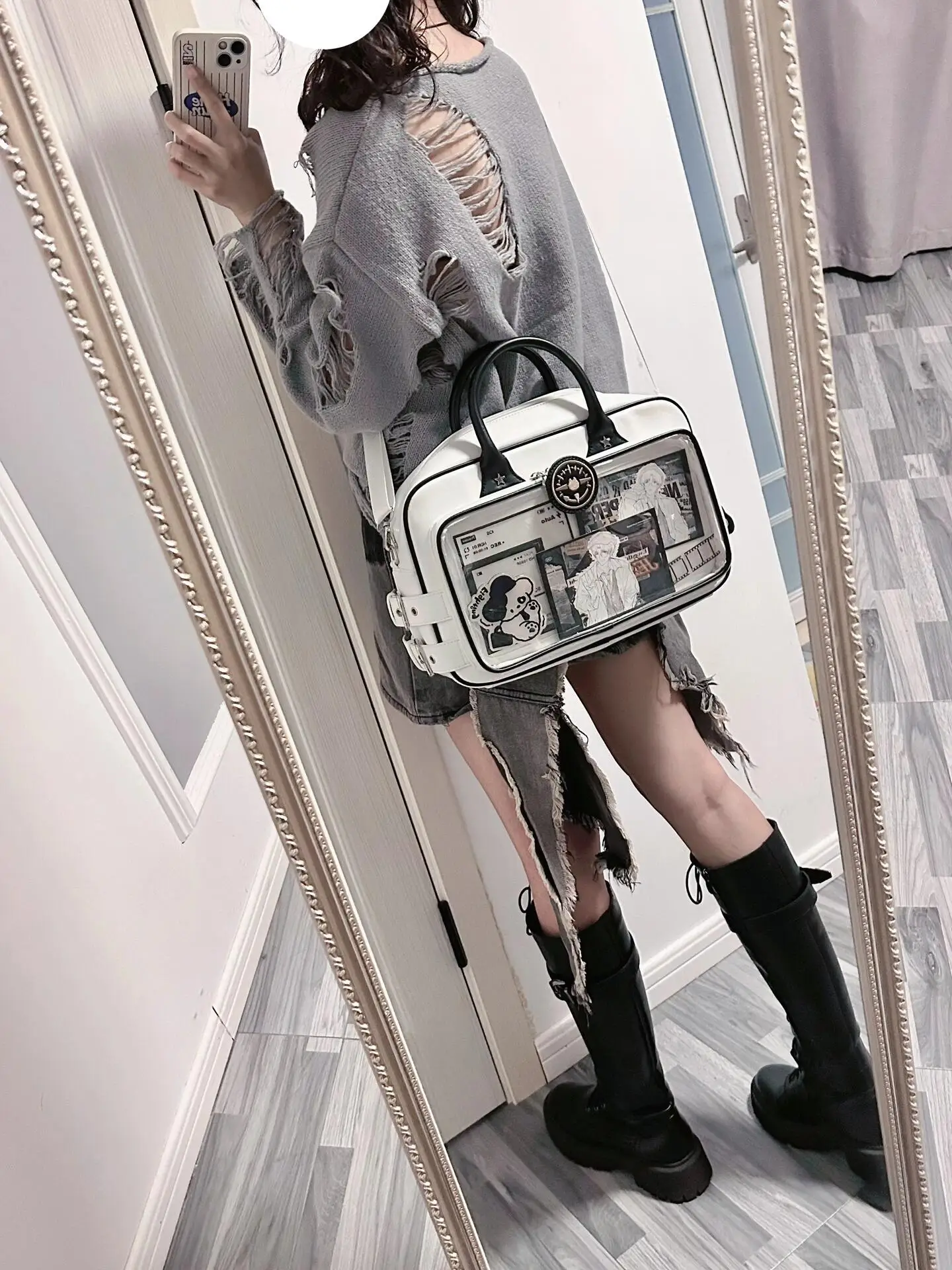 

Милая кукла через плечо в коробке, большая сумка Capaci Bajie ain, мягкая сестра, прозрачный болеутоляющий слой, сумка для куклы ячменя, модная большая сумка