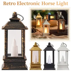 LED Electronic Candle Light Smokeless Flameless Mini Square Vintage Candle Lantern Outdoor Hanging Lanterns Halloween Decoration