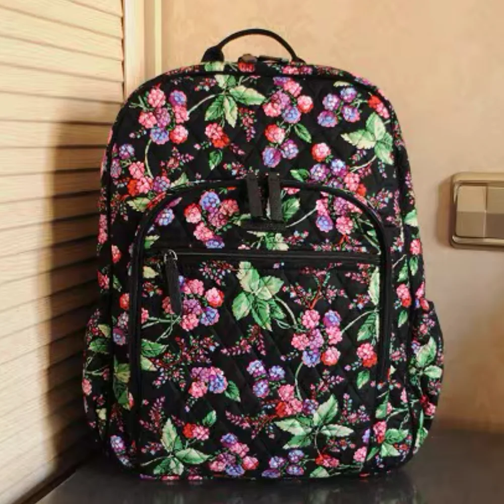 VB-mochila de algodón puro con estampado ecológico, morral portátil de viaje, nuevo patrón y color