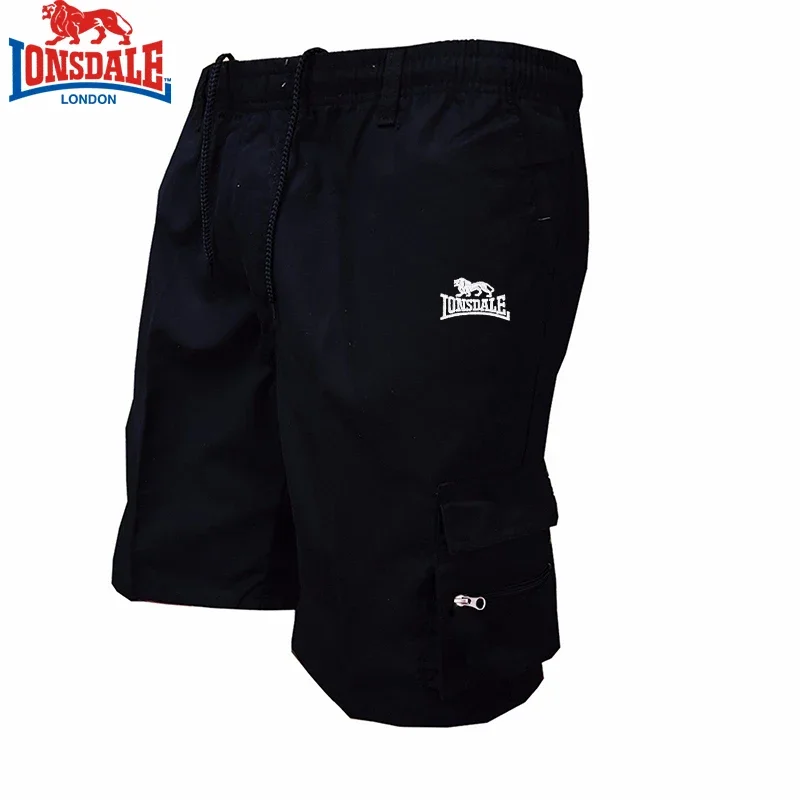 Embroidered LONSDALE 2024 High Quality Men\'s Spring Summer New High Quality Outdoor Sports Running Multi Pocket Zipper Pants