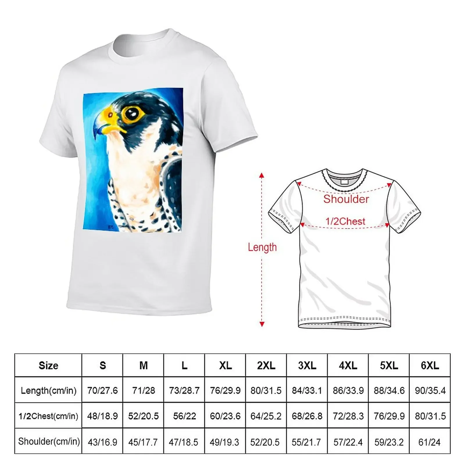 Peregrine Falcon Acrylic Art T-Shirt blacks oversized man t shirt oversized t shirt men