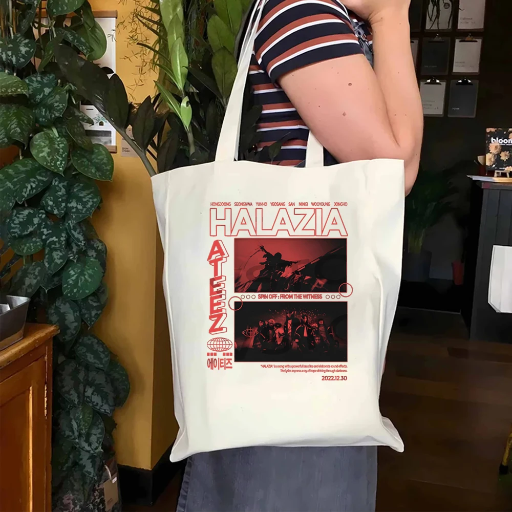 K-Pop Ateez World Tour حقيبة سفر ذات سعة كبيرة حقيبة كتف عصرية لموسيقى الشارع حقيبة كتف نسائية كاجوال متعددة الاستخدامات #1